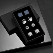 4 Pair Cufflinks For Mens With Gift Box Man Shirt Cufflinks Wedding Guests Gifts Men Gift For Husband Business Tie Clip T0204022