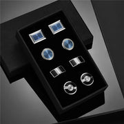 4 Pair Cufflinks For Mens With Gift Box Man Shirt Cufflinks Wedding Guests Gifts Men Gift For Husband Business Tie Clip T0204022