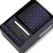 Wedding Gift Tie Wholesale New Style Pocket Squares Set Cufflinks Tie Clip Necktie Box Men Fit Wedding Blue Paisley Black Boxs
