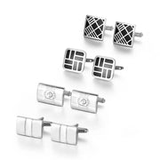 4 Pair Cufflinks For Mens With Gift Box Man Shirt Cufflinks Wedding Guests Gifts Men Gift For Husband Business Tie Clip T0204022