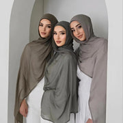 Modal Hijabs with Underscarf Caps Rayon Cotton Shawls for Women Plain Scarf Headscarf Islamic Turban Headband