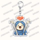 Fashion Islam Muslim Girl Woman Keychains for Accessories Bag Ramadan Eid Mubarak Hijab Keyrings Jewelry Fans Feminism Gifts