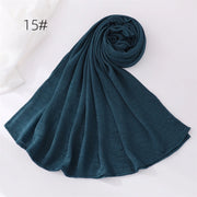 Crinkle Muslim Hijabs for Women Scarf Thin Plain Shawls Femme Musulman Soft Rayon Headscarf Wrinkle Islamic Turban Headband