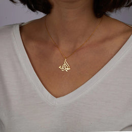 Stainless Steel Muslim Islamic Style Lucky Arab God Allah Pendant Necklace Unisex Amulet Mother's Day Birthday Jewelry Gift