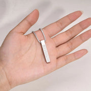 Mprainbow Allah Arabic 3D Bar Necklaces for Men,Muslim Pendant Ayatul Kursi Necklace,Islam Eid Ramadan Islamic Jewelry Gifts