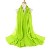 Muslim Chiffon Hijab Women Bubble Chiffon Scarf For Women Ladies Veil Muslim Islam Solid Color Malaysia Musulman Wrap Scarves