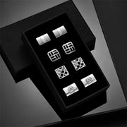 4 Pair Cufflinks For Mens With Gift Box Man Shirt Cufflinks Wedding Guests Gifts Men Gift For Husband Business Tie Clip T0204022