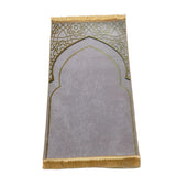 Adult Prayer Mat for Muslim Ramadan Gold Diamond Velvet  Worship Kneel Floor Carpets Non-slip Soft Portable Travel Prayer Rugs