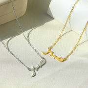 Personalized Letter Love God Patience in Arabic Necklaces Women Islamic Jewelry Stainless Steel Allah Pendant Collier Femme Bff