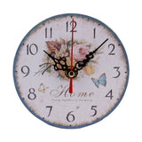 Silent Non-Ticking Wooden Wall Clocks Operated Country Retro Rustic Decorative Arabic Numerals Hanging Clock for Living Room