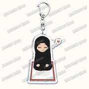 Fashion Islam Muslim Girl Woman Keychains for Accessories Bag Ramadan Eid Mubarak Hijab Keyrings Jewelry Fans Feminism Gifts