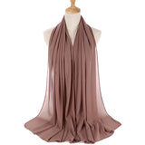 Muslim Chiffon Hijab Women Bubble Chiffon Scarf For Women Ladies Veil Muslim Islam Solid Color Malaysia Musulman Wrap Scarves
