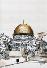 Islamic Landmarks Wall Art Poster Kaaba Mecca Dome of The Rock Masjid Nabawi Islamic Canvas Painting Art Nordic Home Decor Gifts