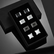 4 Pair Cufflinks For Mens With Gift Box Man Shirt Cufflinks Wedding Guests Gifts Men Gift For Husband Business Tie Clip T0204022