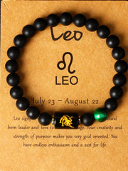 12 Zodiac Sign Virgo Leo Libra Horoscope Bracelets Women 8mm Natural Stone Beads 12 Constellation Bracelet Birthday Jewelry Gift