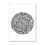 Modern Black and White Canvas Painting of Great Mosque of Mecca Kaaba Scripture Islamic Wall Art Poster for Living Room Decor El