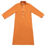 Muslim Boys Summer Thin Style Fashion Stand-up Collar Kids Robes Islamic Folk Costumes Long Dress Ramadan Jubba Prayer Thobe