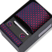 Wedding Gift Tie Wholesale New Style Pocket Squares Set Cufflinks Tie Clip Necktie Box Men Fit Wedding Blue Paisley Black Boxs