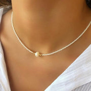 Women S Pearl Pendant Necklace Lead-Free Hypoallergenic Metals Gift Necklace For Women Choker white