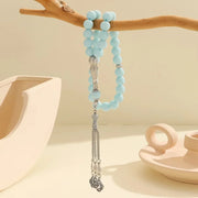 33 Glass Obsidian Prayer Beads Women Men Muslim Rosary Islamic Hajj Tasbih Tasbeeh Allah Mohammed 10mm Beaded Bracelet Jewelry