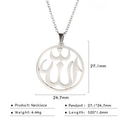 Arabic God Allah Pendant Necklaces Gold Color Stainless Steel Women Men Islamic Muslim Chain Necklace Jewelry