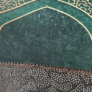 سجادة صلاة للكبار للمسلمين في رمضان مصنوعة من المخمل الذهبي الماسي، سجادة أرضية للركوع والعبادة، غير قابلة للانزلاق، ناعمة، قابلة للحمل، سجادة صلاة للسفر