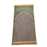 Adult Prayer Mat for Muslim Ramadan Gold Diamond Velvet  Worship Kneel Floor Carpets Non-slip Soft Portable Travel Prayer Rugs