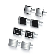4 Pair Cufflinks For Mens With Gift Box Man Shirt Cufflinks Wedding Guests Gifts Men Gift For Husband Business Tie Clip T0204022