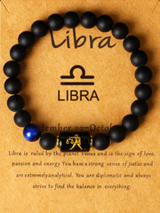12 Zodiac Sign Virgo Leo Libra Horoscope Bracelets Women 8mm Natural Stone Beads 12 Constellation Bracelet Birthday Jewelry Gift