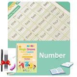 الخط العربي الفرنسي للأطفال، ملصقات الكتابة، دفتر نسخ سحري للغة الإنجليزية، دفاتر نسخ، قلم، صيني، مسح مجاني