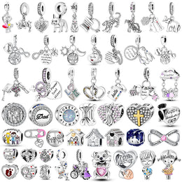 925 Sterling Silver Family House Love Forever Family Beads Boys Girls Lovers Pendant Charms Fit Bracelet DIY Ms Jewelry Gift