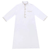 Muslim Boys Summer Thin Style Fashion Stand-up Collar Kids Robes Islamic Folk Costumes Long Dress Ramadan Jubba Prayer Thobe