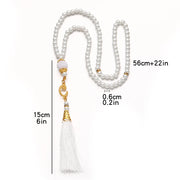 6mm 99pcs Glass Pearls Tassel Turkish Style Muslim Rosary Islamic Prayer Beads Bracelet for Women Jewelry Accessories Gift