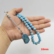 Tasbih Natural Turquoises with arabic pendant bracelet Muslim Bracelet rosary Islamic Gift Prayer 33 Saudi Arabia Misbaha