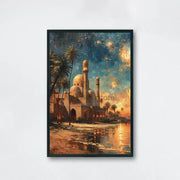 इस्लामी वास्तुकला मस्जिद पोस्टर इस्लामी अरब फ्यूजन धार्मिक प्रिंट कैनवास पेंटिंग दीवार चित्र घर कक्ष आधुनिक सजावट