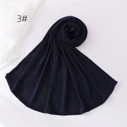 Crinkle Muslim Hijabs for Women Scarf Thin Plain Shawls Femme Musulman Soft Rayon Headscarf Wrinkle Islamic Turban Headband