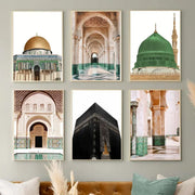 Canvas Painting Posters And Prints Pictures Islamic Mosque Quran Architecture Palace Landscape Wall Art For Linving Room Decor