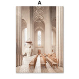Islamic Art Canvas Painting Grundtvigs Church Medina Oman  Sheikh Zayed Mosque  Wall Decor Posters  Prints for Living Room