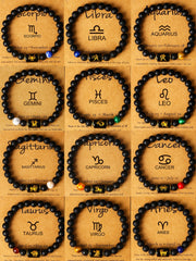 12 Zodiac Sign Virgo Leo Libra Horoscope Bracelets Women 8mm Natural Stone Beads 12 Constellation Bracelet Birthday Jewelry Gift