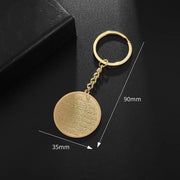 Islam Muslim Four Qul Suras Stainless Steel Key Chain Ayatul Kursi Keyring Calligraphy Arabic God Messenger Jewelry