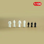 10pcs1/25-1/200 स्केल मॉडल फिगर सिमुलेशन मुस्लिम कठपुतली खिलौना सऊदी अरब आदमी मॉडल सामग्री परिदृश्य DIY हस्तनिर्मित खलनायक