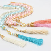 New Glass Pearls Tassel Turkish Style Muslim Rosary Islamic Prayer Beads Bracelet Gift For Women Jewelry Accessories 6mm 99pcs