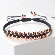 Charm Black Rope Double Layer Copper Beaded Bracelet Handmade Braided Thread Bangle For Women Men Fashion Gifts Prayer Wholesale