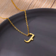 Arabic Alphabet Necklace For Women Fashion Simple Stainless Steel Letter Name Choker Necklace Lucky Amulet Muslim Female Jewelry