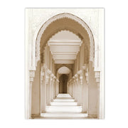 Beige Mosque Desert Peony Moroccan Arch Posters And Prints Islamic Calligraphy Wall Art Canvas Painting Living Room Home Decor