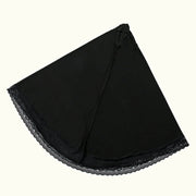 मुस्लिम अबायास पूर्ण कवर फीता किनारा महिलाओं काले कपड़े ठोस रंग तत्काल हिजाब नरम प्रीमियम कपास भांग रमजान प्रार्थना पोशाक