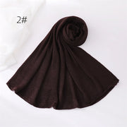 Crinkle Muslim Hijabs for Women Scarf Thin Plain Shawls Femme Musulman Soft Rayon Headscarf Wrinkle Islamic Turban Headband
