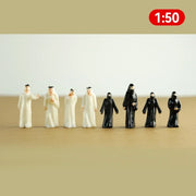 10pcs1/25-1/200 स्केल मॉडल फिगर सिमुलेशन मुस्लिम कठपुतली खिलौना सऊदी अरब आदमी मॉडल सामग्री परिदृश्य DIY हस्तनिर्मित खलनायक