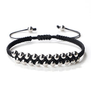 Charm Black Rope Double Layer Copper Beaded Bracelet Handmade Braided Thread Bangle For Women Men Fashion Gifts Prayer Wholesale
