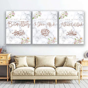 3pcs Islamic Arabic Calligraphy Posters and Prints, Modern Canvas Painting, Wall Art for Living Room, Home Decor No Frame